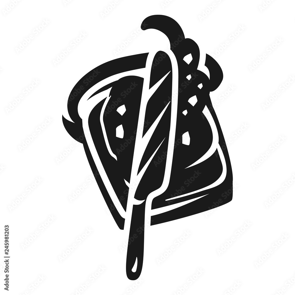 Aufkleber peanut butter spread on bread icon. simple illustration of peanut butter spread on bread vector icon