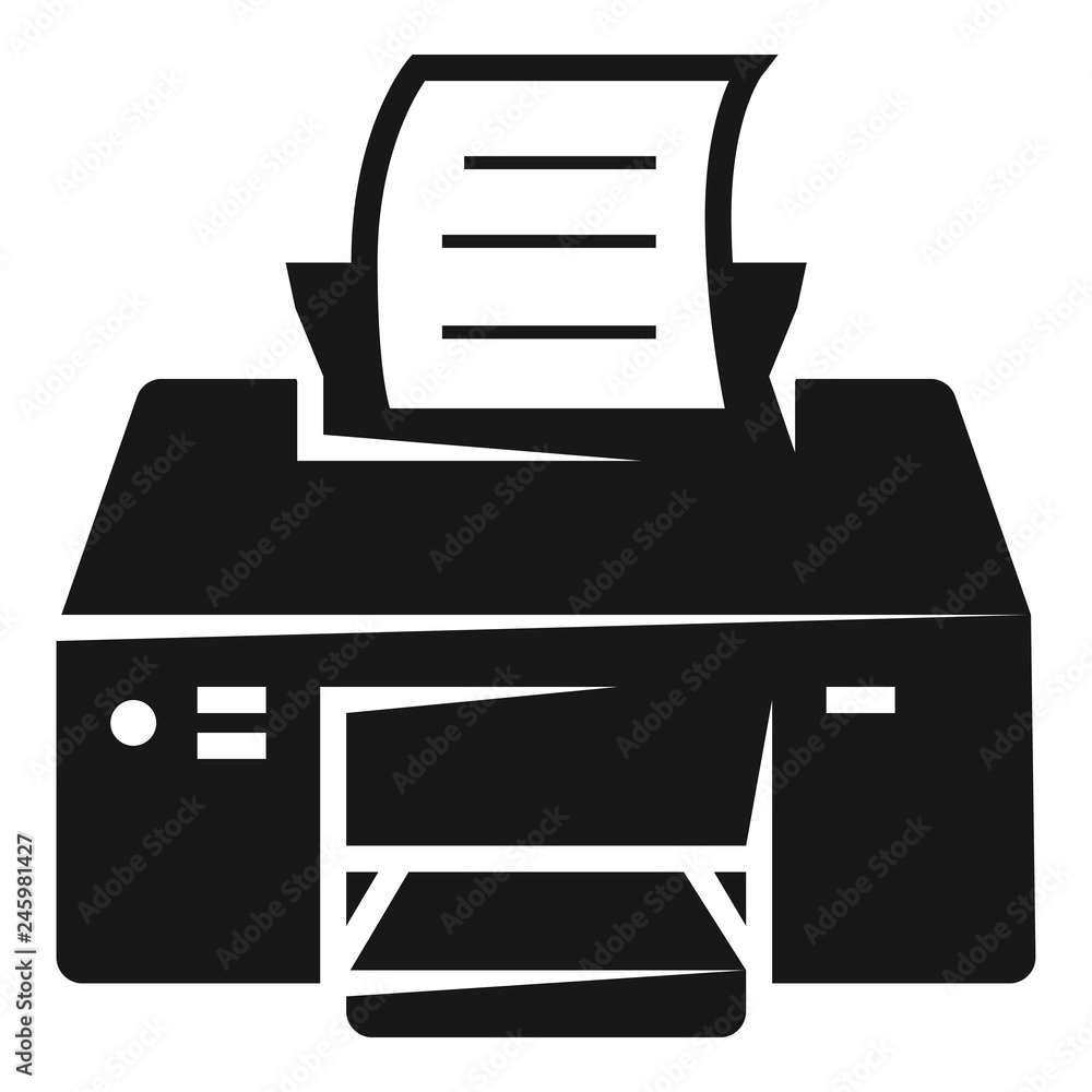 Poster printing printer icon. simple illustration of printing printer vector icon for web design isolated o