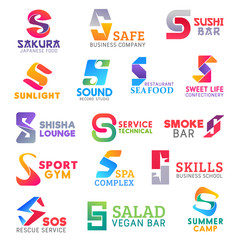 Business icons, letter S corporate identity