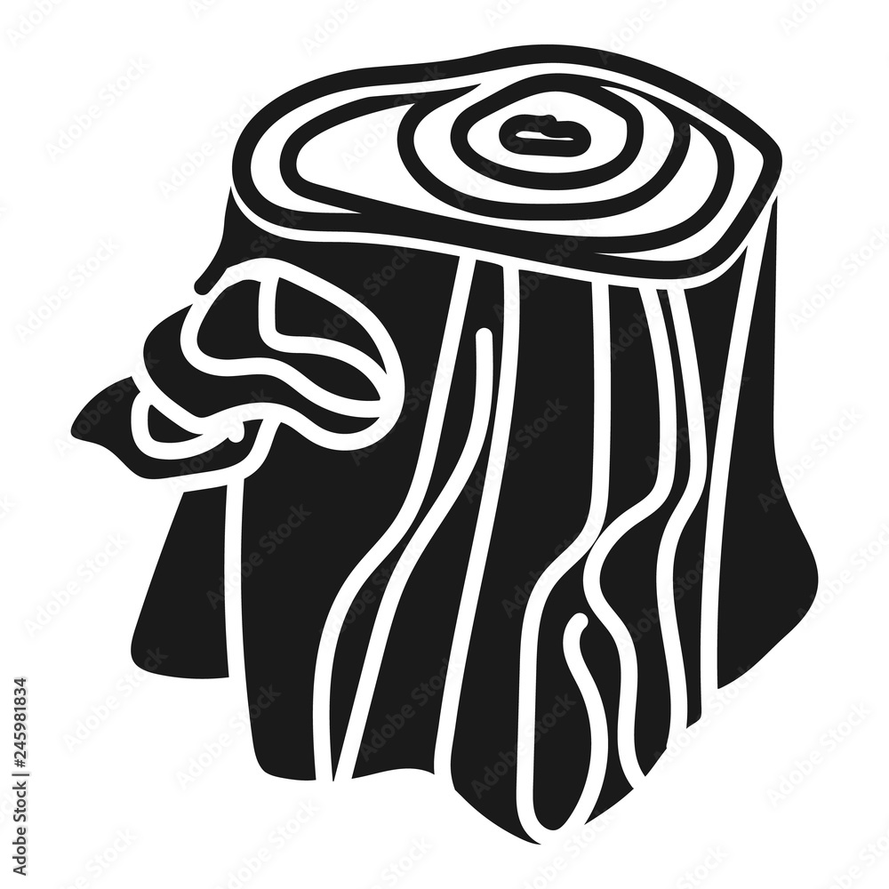 Poster stump with mushrooms icon. simple illustration of stump with mushrooms vector icon for web design is