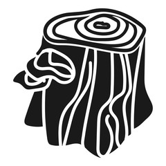 Stump with mushrooms icon. Simple illustration of stump with mushrooms vector icon for web design isolated on white background
