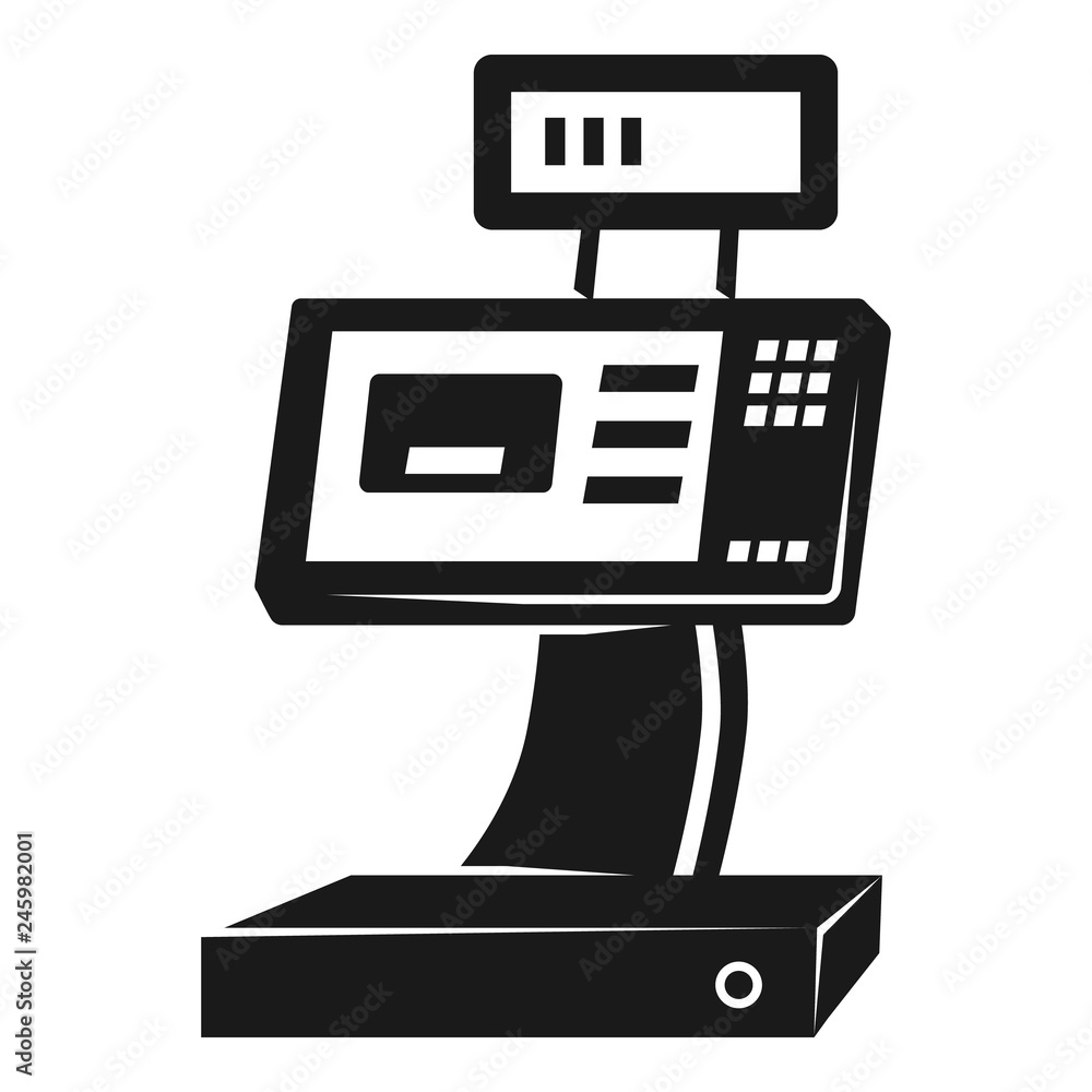 Poster cash register icon. simple illustration of cash register vector icon for web design isolated on whit
