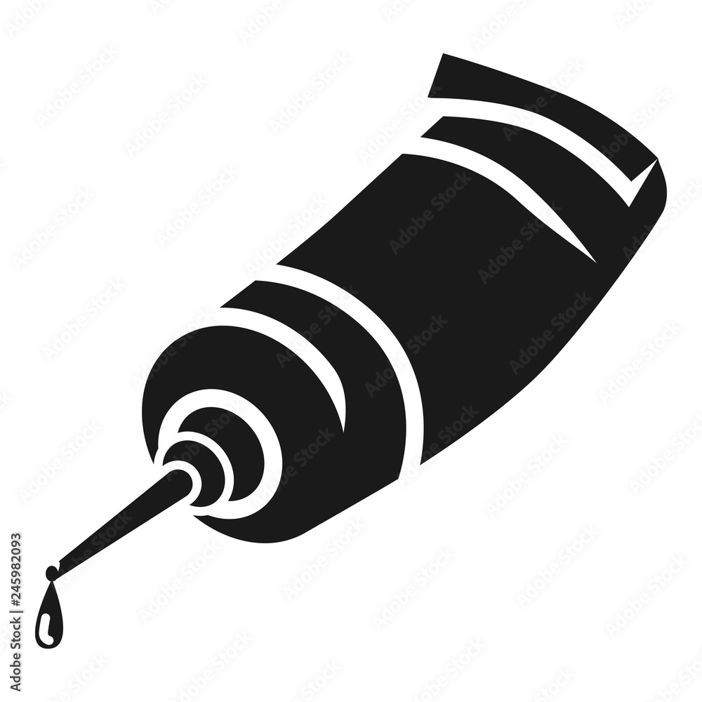 Poster glue dripping from the tube icon. simple illustration of glue dripping from the tube vector icon for