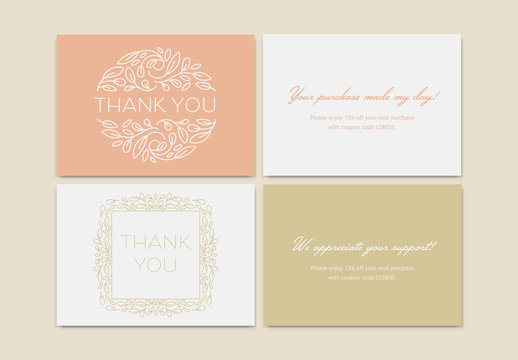 Set of Thank You Card Layouts