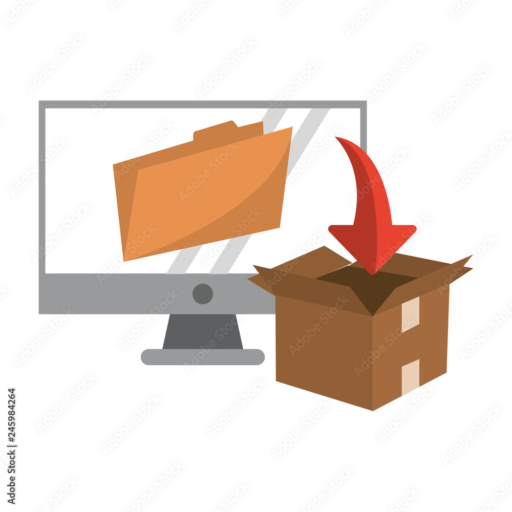Poster computer with folder and download box