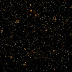 Abstract gold bokeh with black background. Glitter defocused abstract twinkly lights Christmas template EPS 10