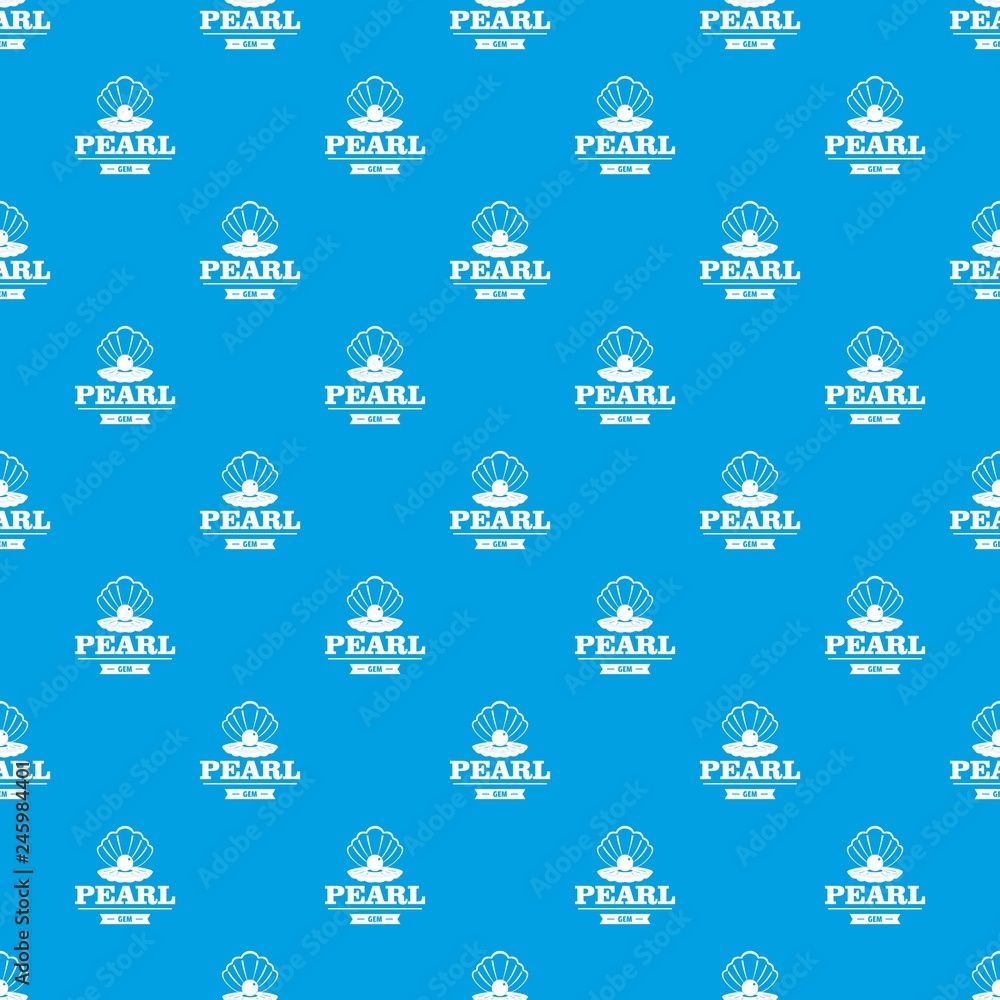 Poster pearl gem pattern vector seamless blue repeat for any use