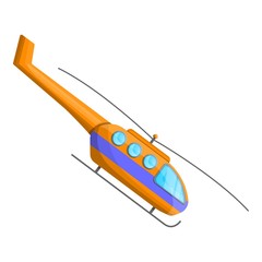 Passenger helicopter icon. Cartoon of passenger helicopter vector icon for web design isolated on white background