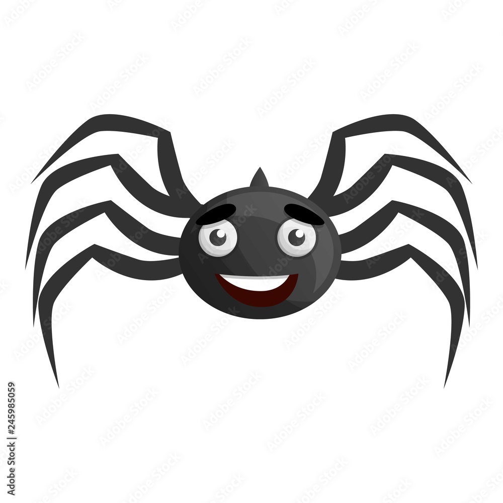 Poster smiling spider icon. cartoon of smiling spider vector icon for web design isolated on white backgrou