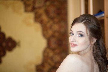 Fototapeta premium the bride is beautiful. portrait of a young