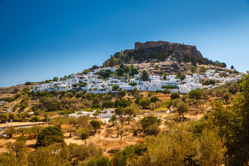 Fototapeta premium Landscape with Lindos village