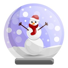Snowglobe snowman icon. Cartoon of snowglobe snowman vector icon for web design isolated on white background