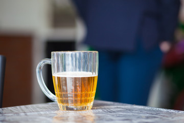 beer. a glass of beer on the