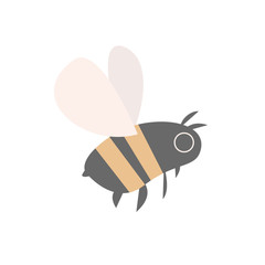 Vector illustration of bee on white background