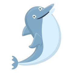 Happy dolphin icon. Cartoon of happy dolphin vector icon for web design isolated on white background