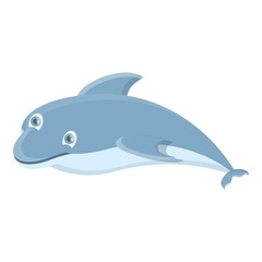 Funny dolphin icon. Cartoon of funny dolphin vector icon for web design isolated on white background