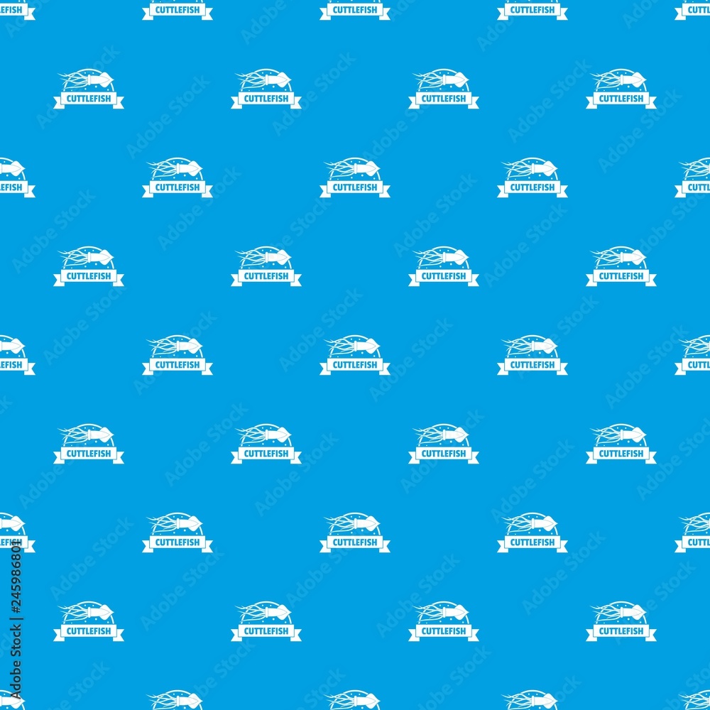Poster cuttlefish shop pattern vector seamless blue repeat for any use