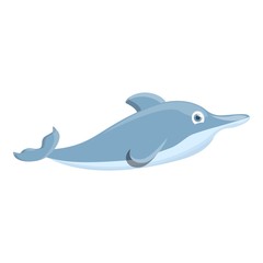 Friendly dolphin icon. Cartoon of friendly dolphin vector icon for web design isolated on white background