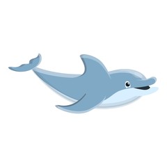 Wild dolphin icon. Cartoon of wild dolphin vector icon for web design isolated on white background