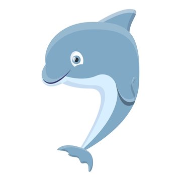Adorable dolphin icon. Cartoon of adorable dolphin vector icon for web design isolated on white background