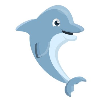 Playful dolphin icon. Cartoon of playful dolphin vector icon for web design isolated on white background