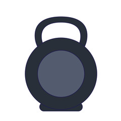 gym kettebell isolated blue lines