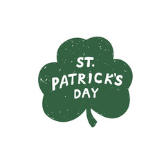 St. Patrick's Day. Retro Style Emblems leaf clover. Typography. Vector illustration.