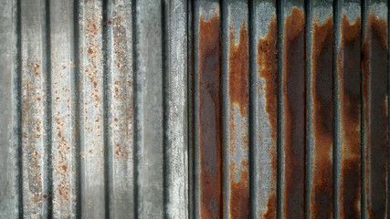 Old rusty zinc wall texture and background.