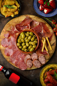 Spanish tapas on the table