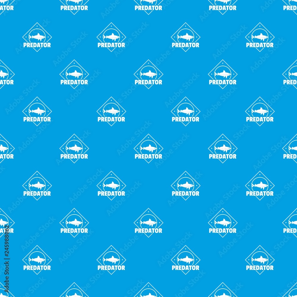 Poster predator ocean pattern vector seamless blue repeat for any use
