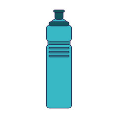 Water bottle isolated blue lines
