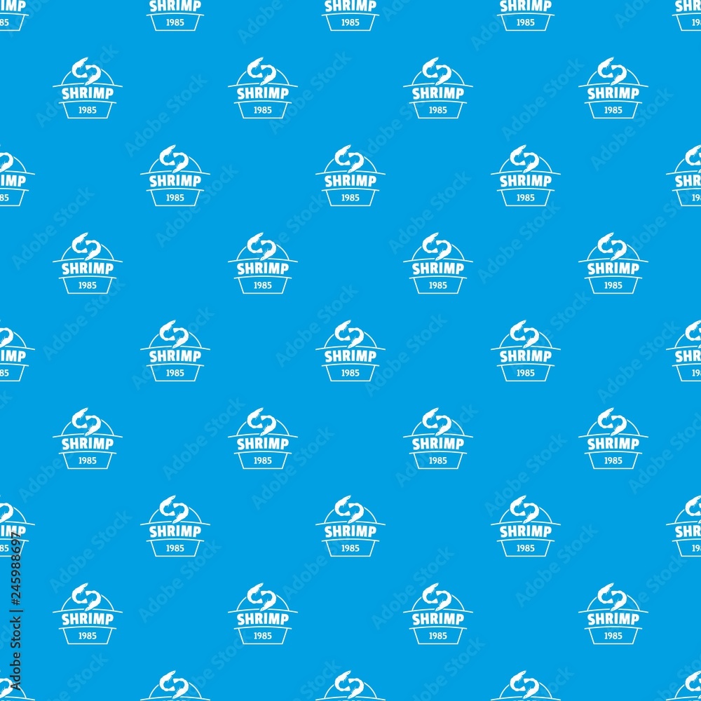 Poster fresh shrimp pattern vector seamless blue repeat for any use