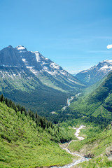 Fototapeta na wymiar Beautiful views of Glacier National Park in Montana