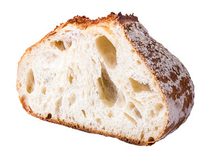 Fresh wheat french bread isolated on white background