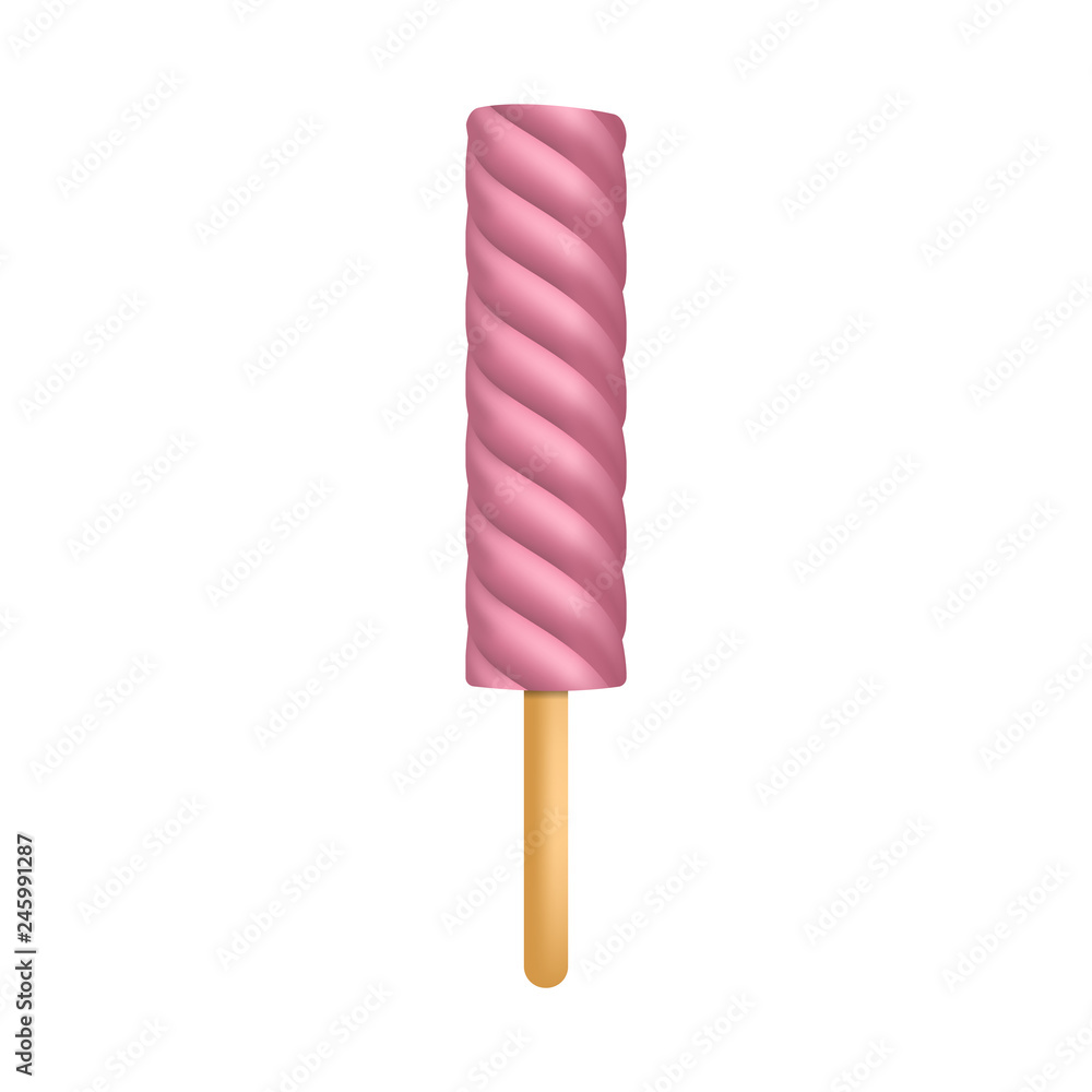Aufkleber marshmallow on stick icon. realistic illustration of marshmallow on stick vector icon for web design