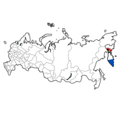 Kamchatka Krai on administration map of russia