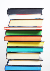 Pile of books isolated on white background
