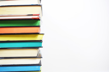 Pile of books isolated on white background