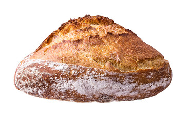 Fresh wheat french bread isolated on white background