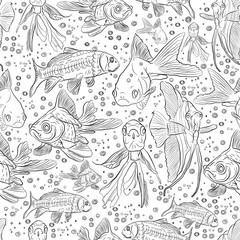Obraz premium seamless fish pattern. aquarium. marine