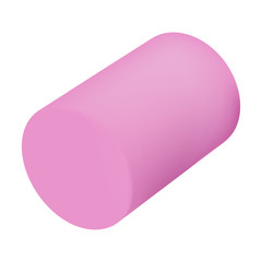 Pink fire marshmallow icon. Realistic illustration of pink fire marshmallow vector icon for web design isolated on white background