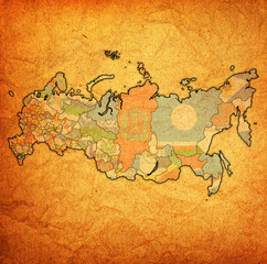 Fototapeta na wymiar chechen republic on administration map of russia