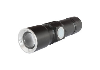 Close-up a small flashlight isolated on white background.