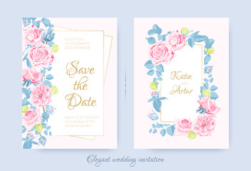 Wedding Cards with Floral Composition.