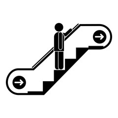 Man escalator up icon. Simple illustration of man escalator up vector icon for web design isolated on white background