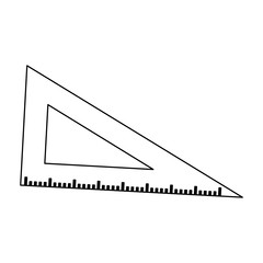 triangle ruler symbol black and white