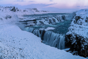 Gullfoss Waterfall Iceland in Winter