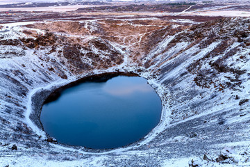 Kerid volcanic crater in a beautifull sunset light