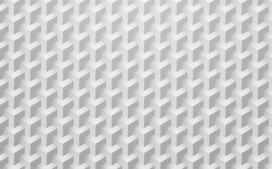 White abstract background with geometric pattern with 3d effect.