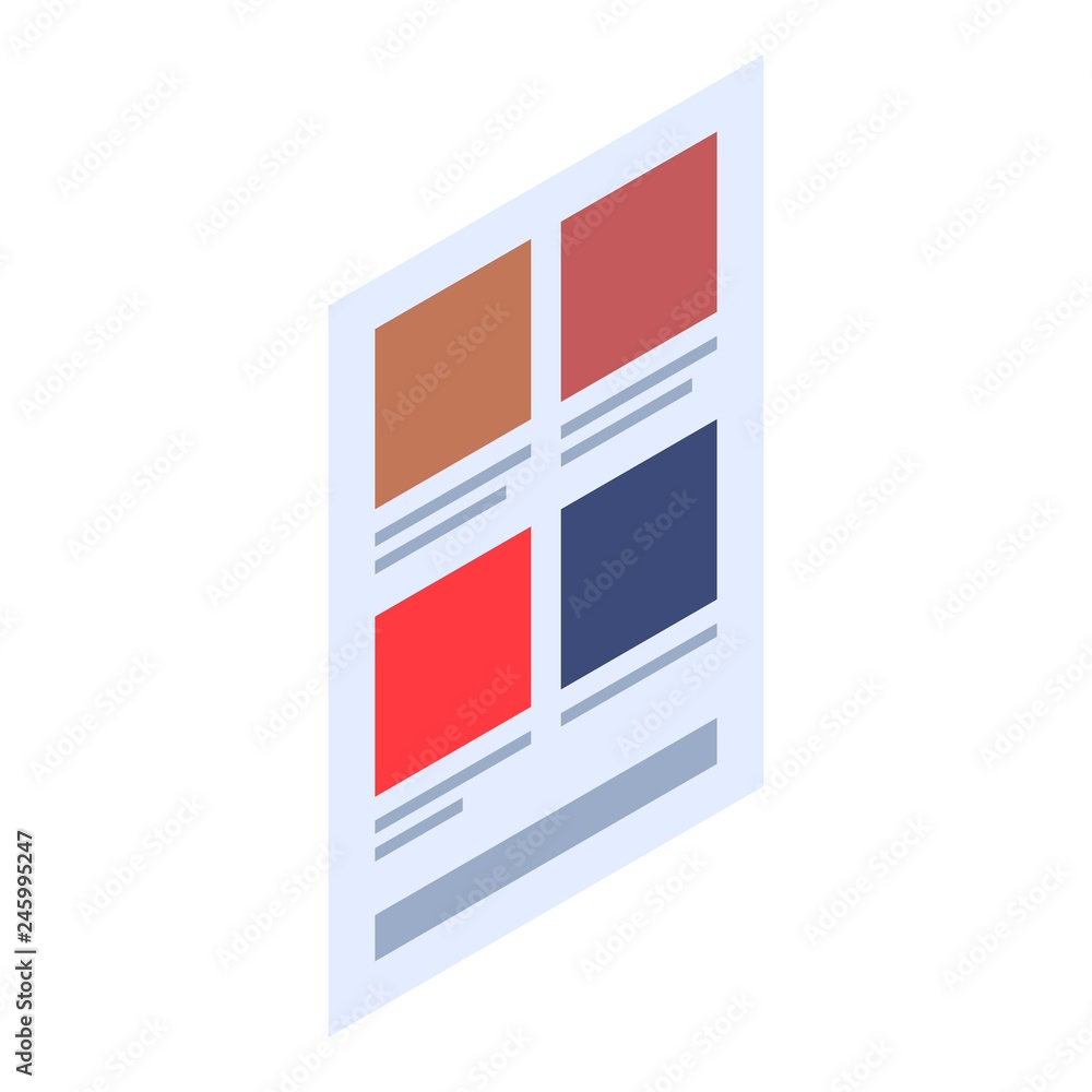 Poster menu web page icon. isometric of menu web page vector icon for web design isolated on white backgrou